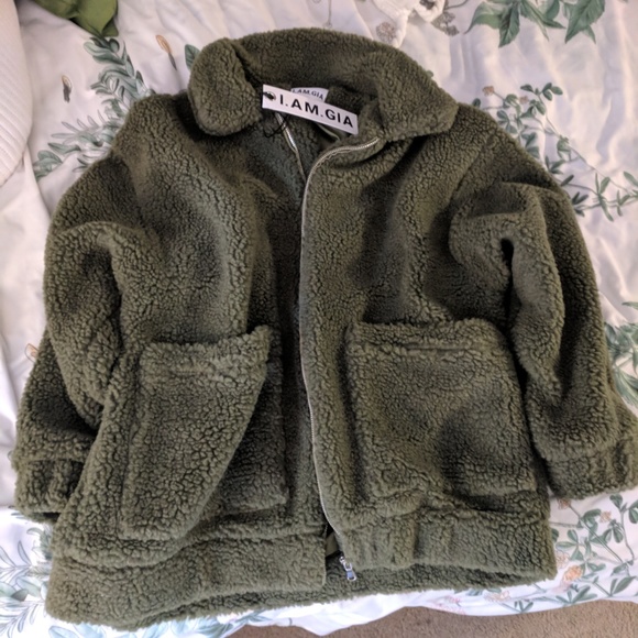 green teddy jacket